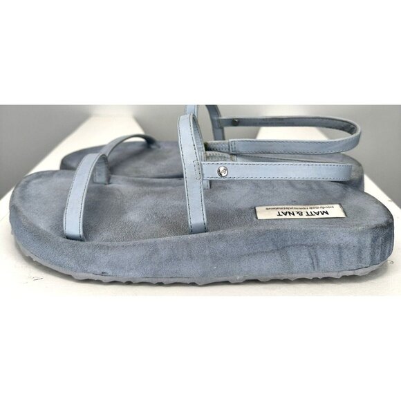 Matt & Nat Womens Maher Sandals Vegan Suede Leather Shoes Strappy Blue Size 6 - Picture 6 of 11